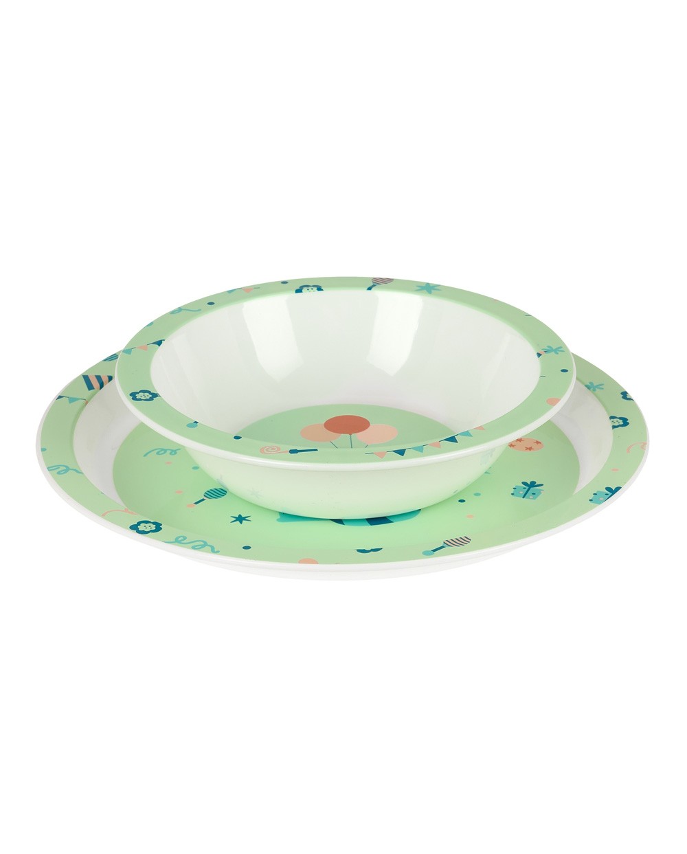 Set de platos cubiertos y vaso safta preescolar 260x260x90 mm