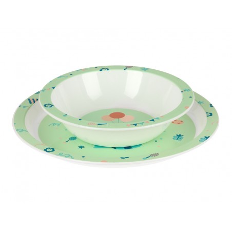 Set de platos cubiertos y vaso safta preescolar 260x260x90 mm
