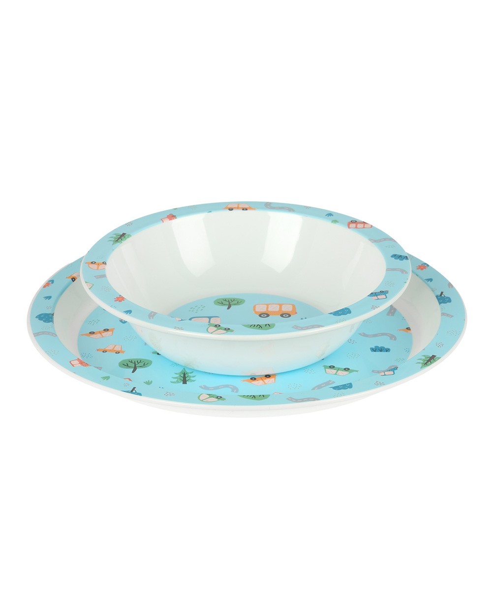 Set de platos cubiertos y vaso safta preescolar 260x260x90 mm