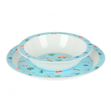 Set de platos cubiertos y vaso safta preescolar 260x260x90 mm