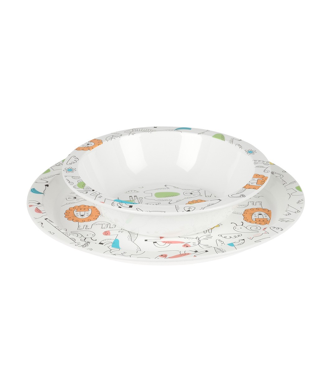 Set de platos cubiertos y vaso safta preescolar 260x260x90 mm