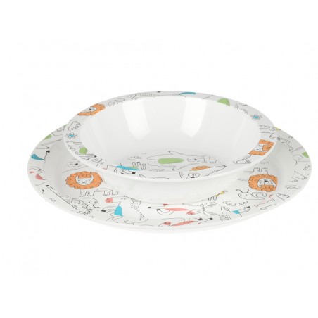 Set de platos cubiertos y vaso safta preescolar 260x260x90 mm