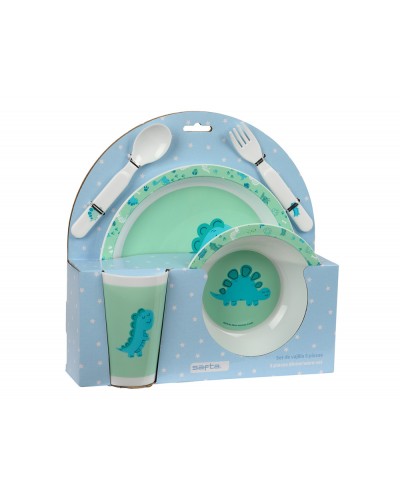 Set de platos cubiertos y vaso safta preescolar 260x260x90 mm