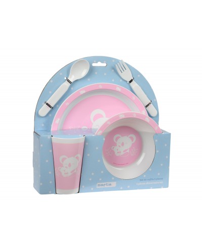 Set de platos cubiertos y vaso safta preescolar 260x260x90 mm