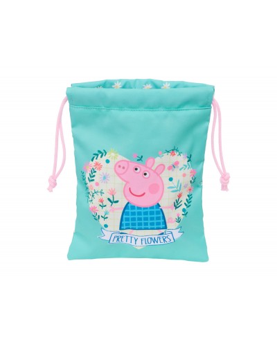 Saquito merienda safta peppa pig pretty flowers 250x200 mm