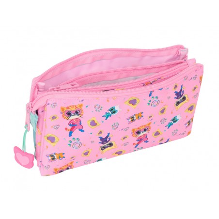 Bolso escolar portatodo safta triple superkitties 120x220x30 mm