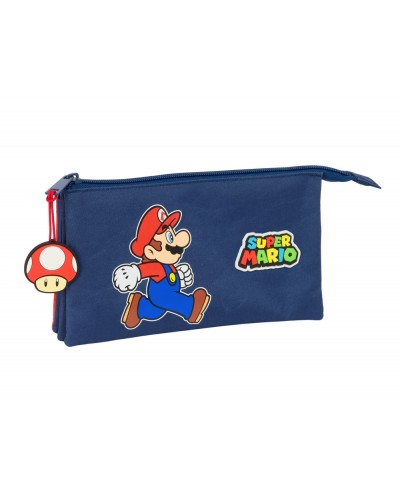 Bolso escolar portatodo safta triple super mario trick 120x220x30 mm