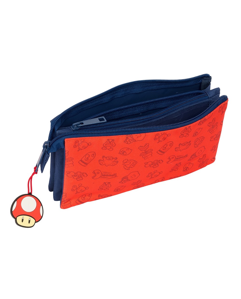 Bolso escolar portatodo safta triple super mario trick 120x220x30 mm