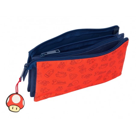 Bolso escolar portatodo safta triple super mario trick 120x220x30 mm