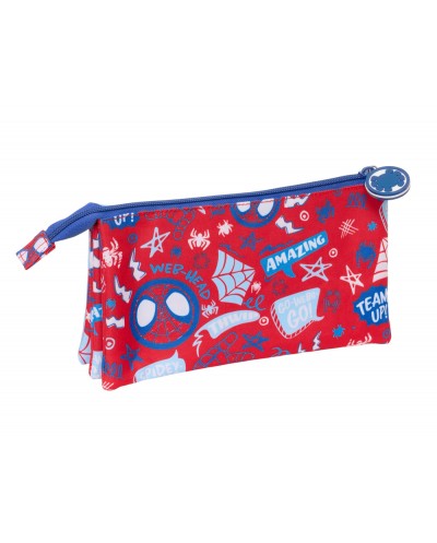 Bolso escolar portatodo safta triple spidey rescue 120x220x30 mm