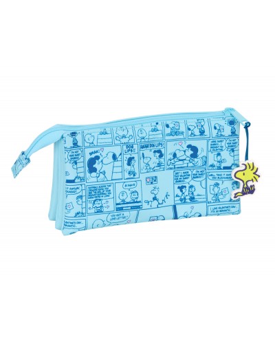 Bolso escolar portatodo safta triple snoopy love 120x220x30 mm