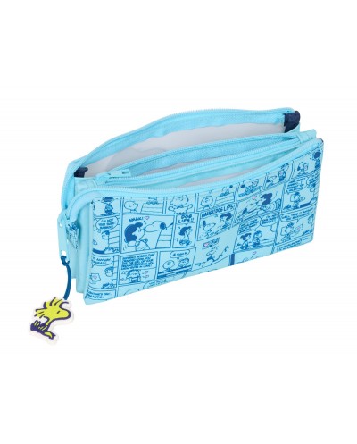 Bolso escolar portatodo safta triple snoopy love 120x220x30 mm