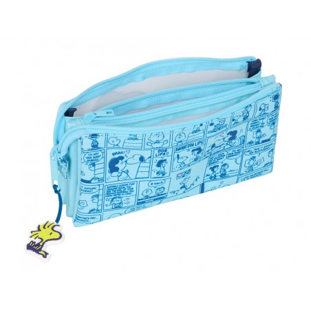 Bolso escolar portatodo safta triple snoopy love 120x220x30 mm