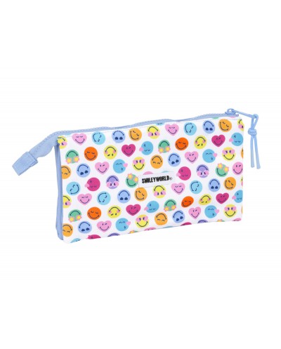 Bolso escolar portatodo safta triple reciclado smiley world joyful 120x220x30 mm