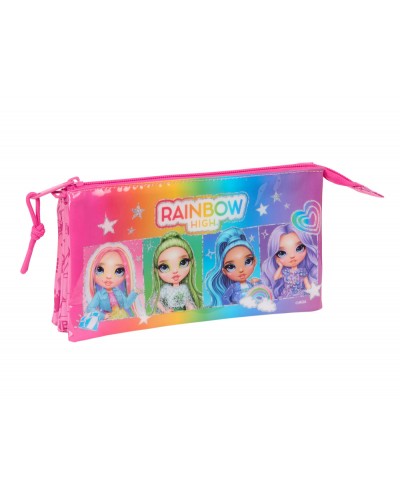 Bolso escolar portatodo safta triple rainbow high shine 120x220x30 mm