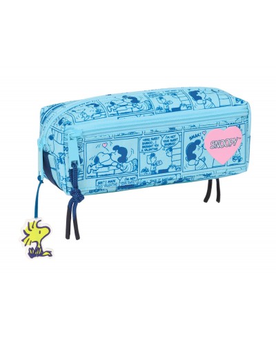 Bolso escolar portatodo safta triple con goma elastica 22cm snoopy love 85x220x60 mm