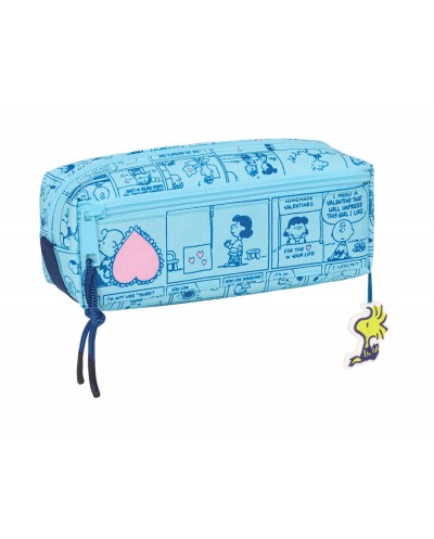 Bolso escolar portatodo safta triple con goma elastica 22cm snoopy love 85x220x60 mm