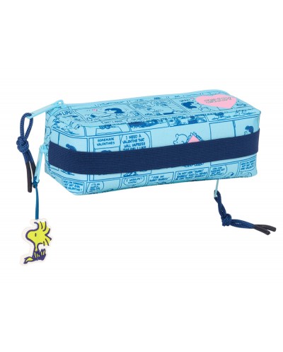 Bolso escolar portatodo safta triple con goma elastica 22cm snoopy love 85x220x60 mm