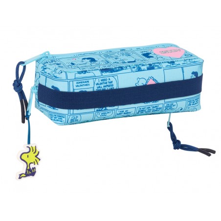 Bolso escolar portatodo safta triple con goma elastica 22cm snoopy love 85x220x60 mm