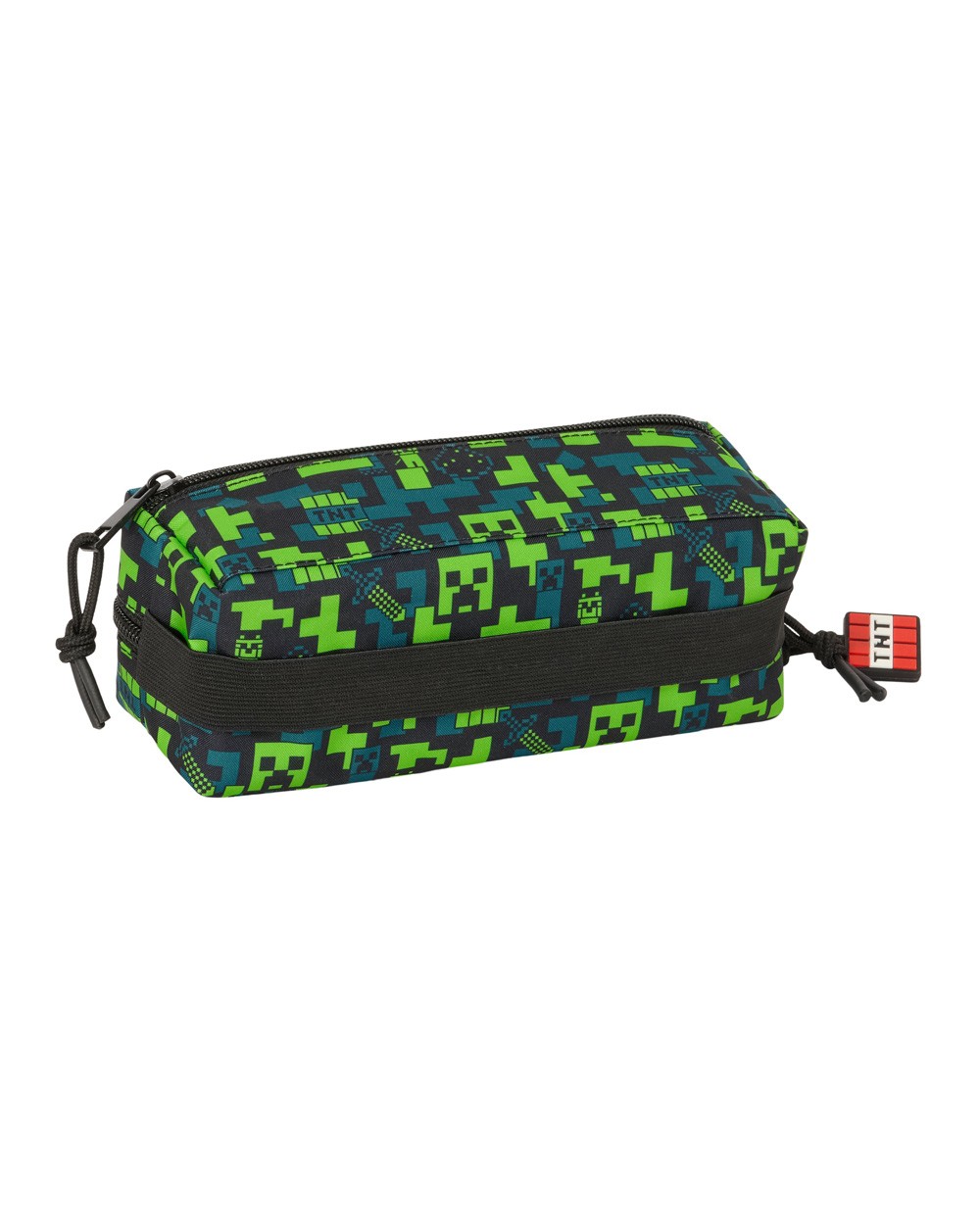 Bolso escolar portatodo safta triple con goma elastica 22cm minecraft tnt 85x225x60 mm