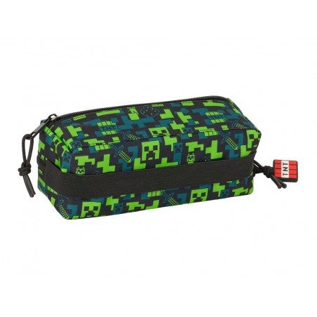 Bolso escolar portatodo safta triple con goma elastica 22cm minecraft tnt 85x225x60 mm