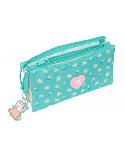 Bolso escolar portatodo safta triple peppa pig pretty flowers 120x220x30 mm