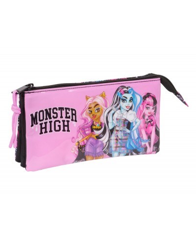 Bolso escolar portatodo safta triple monster high 120x220x30 mm