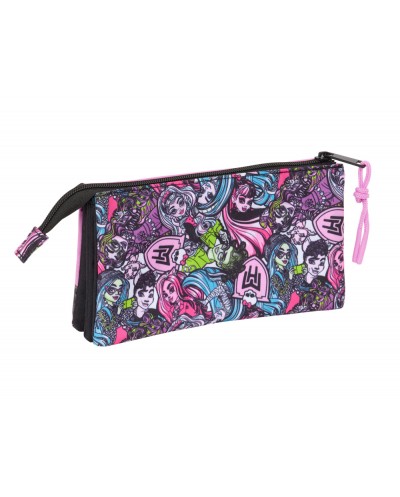 Bolso escolar portatodo safta triple monster high 120x220x30 mm