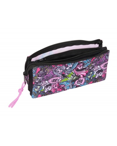 Bolso escolar portatodo safta triple monster high 120x220x30 mm