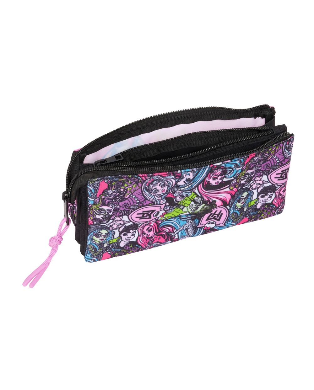 Bolso escolar portatodo safta triple monster high 120x220x30 mm