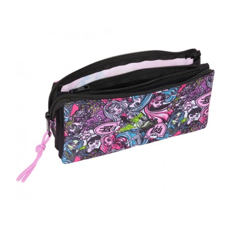 Bolso escolar portatodo safta triple monster high 120x220x30 mm