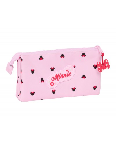 Bolso escolar portatodo safta triple minnie mouse nalve 120x220x30 mm