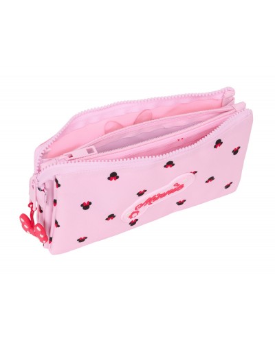 Bolso escolar portatodo safta triple minnie mouse nalve 120x220x30 mm