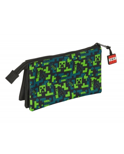 Bolso escolar portatodo safta triple minecraft tnt 120x220x30 mm