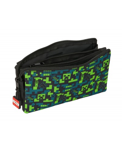 Bolso escolar portatodo safta triple minecraft tnt 120x220x30 mm