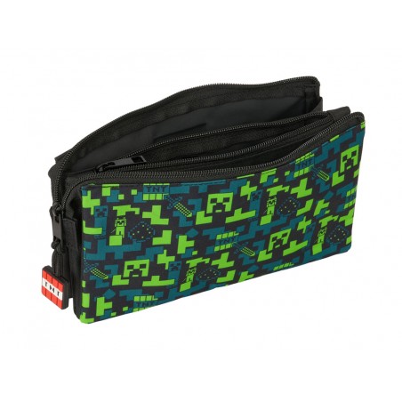 Bolso escolar portatodo safta triple minecraft tnt 120x220x30 mm