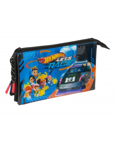Bolso escolar portatodo safta triple hot wheels let s race 120x220x30 mm