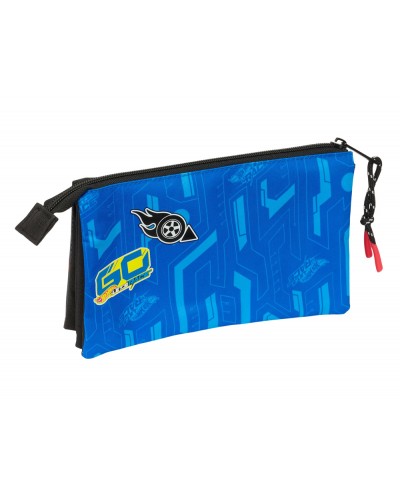 Bolso escolar portatodo safta triple hot wheels let s race 120x220x30 mm