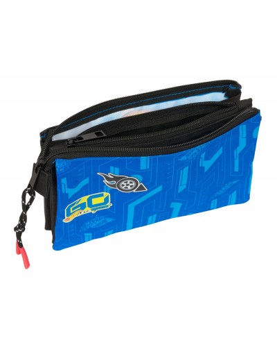 Bolso escolar portatodo safta triple hot wheels let s race 120x220x30 mm