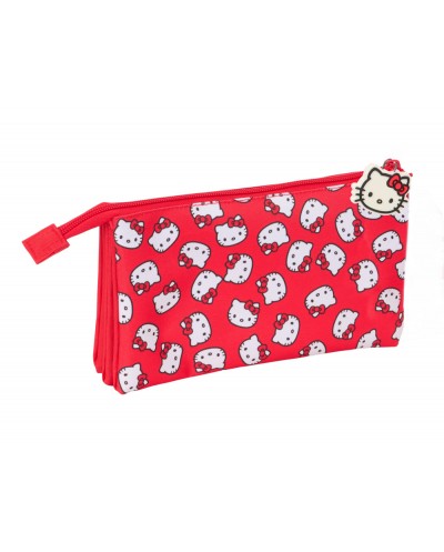 Bolso escolar portatodo safta triple hello kitty iconic 120x220x30 mm
