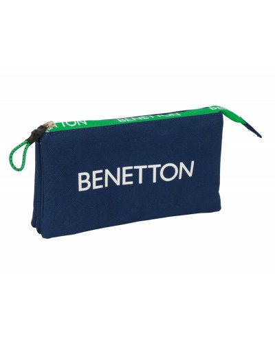 Bolso escolar portatodo safta triple benetton green 120x220x30 mm