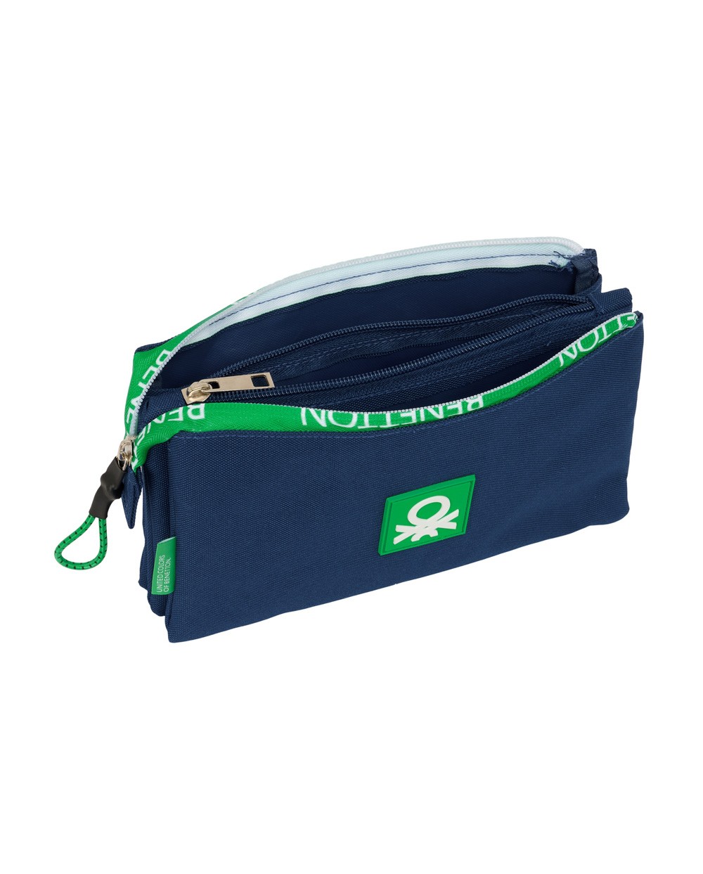 Bolso escolar portatodo safta triple benetton green 120x220x30 mm