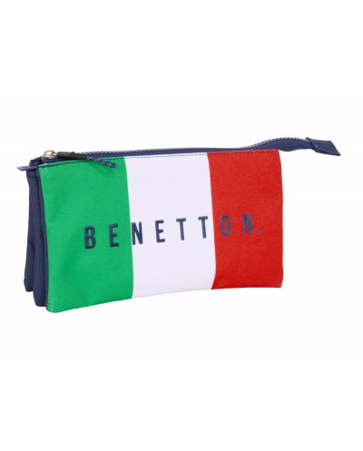 Bolso escolar portatodo safta triple benetton flag 120x220x30 mm