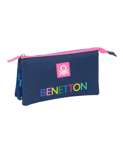 Bolso escolar portatodo safta triple benetton damero 120x220x30 mm