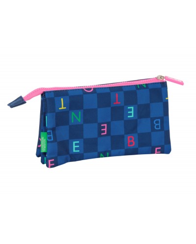 Bolso escolar portatodo safta triple benetton damero 120x220x30 mm
