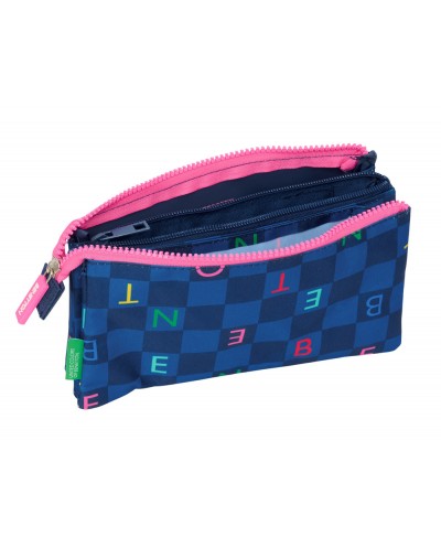 Bolso escolar portatodo safta triple benetton damero 120x220x30 mm