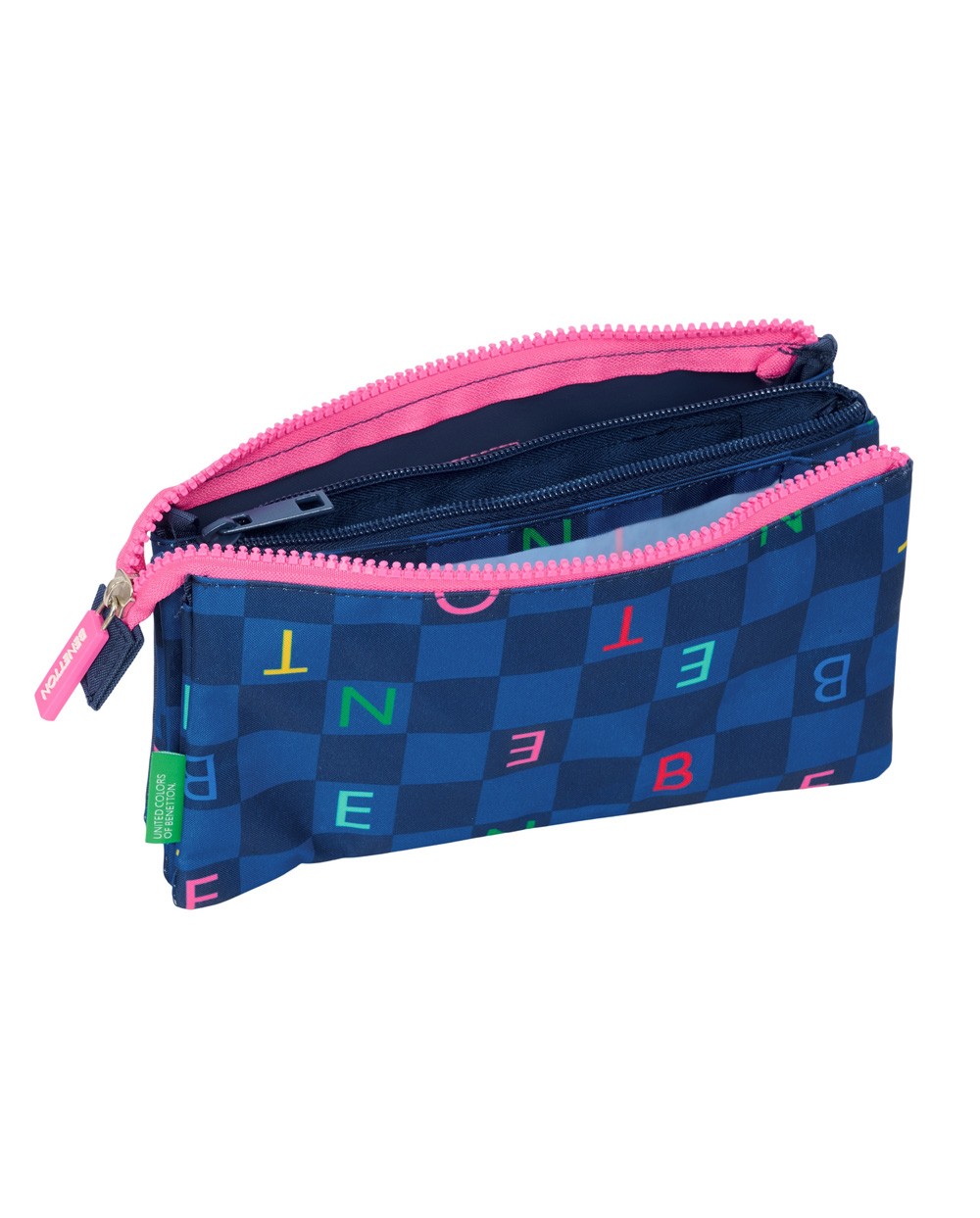 Bolso escolar portatodo safta triple benetton damero 120x220x30 mm