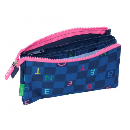 Bolso escolar portatodo safta triple benetton damero 120x220x30 mm