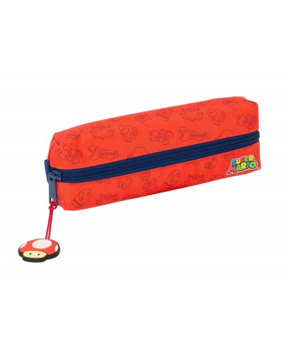 Bolso escolar portatodo safta rectangular con goma elastica 22cm super mario trick 40x220x70 mm