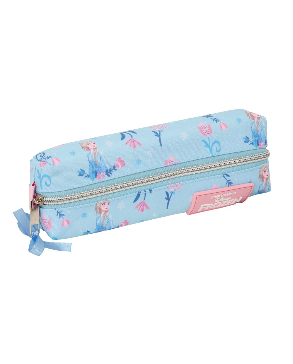 Bolso escolar portatodo safta rectangular con goma elastica 22cm frozen ice magic 40x220x70 mm